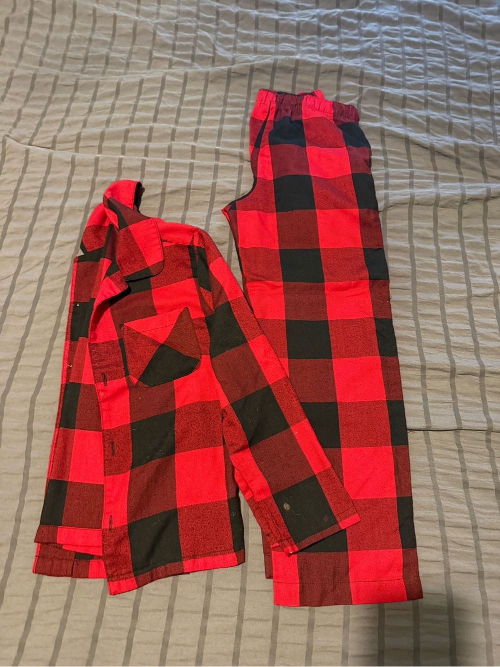 Old Navy Red and Black Buffalo Plaid Kids Pajama Set